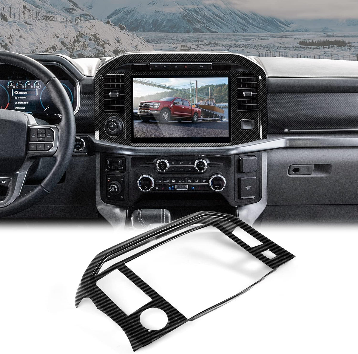 Red Center Console Dashboard Navigation Panel Cover C334