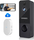 Wireless Video Doorbell Camera 1080p HD with Chime, Motion Detector, Night Vision, 2-Way Audio, Battery Powered, Pack of 2 H4170