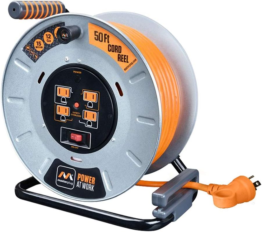75 Feet 12AWG Power Outlet Cord Reel with USB Charging Ports Y5223