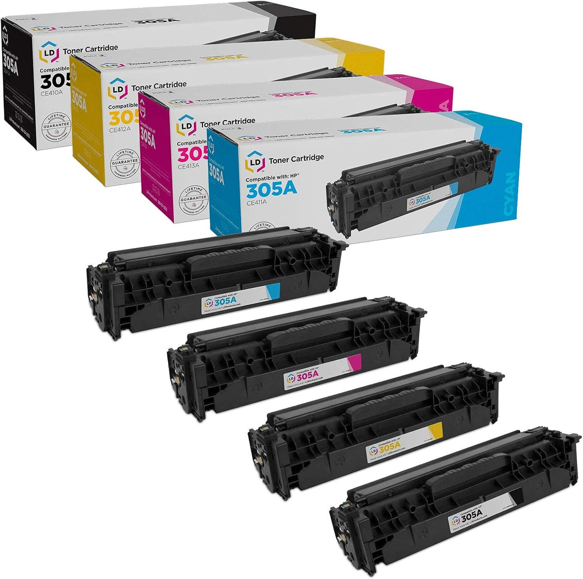4-Pack Toner Cartridge Replacements for HP 305A S41535