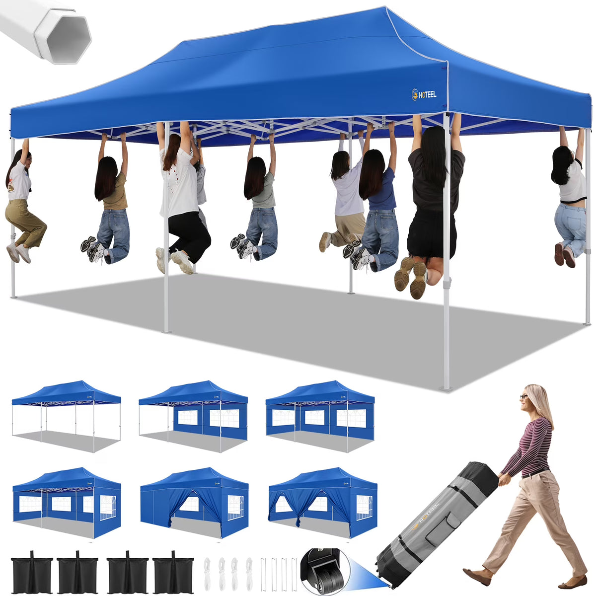 10x20 Pop Up Canopy Tent with Roller Bag N683956