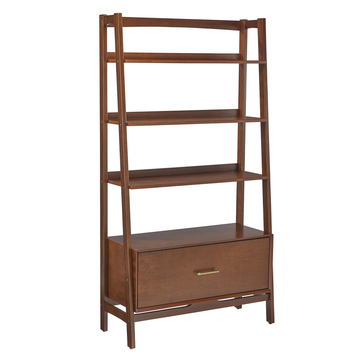 Mahogany Wood 4 Shelf Etagere Bookcase I35605