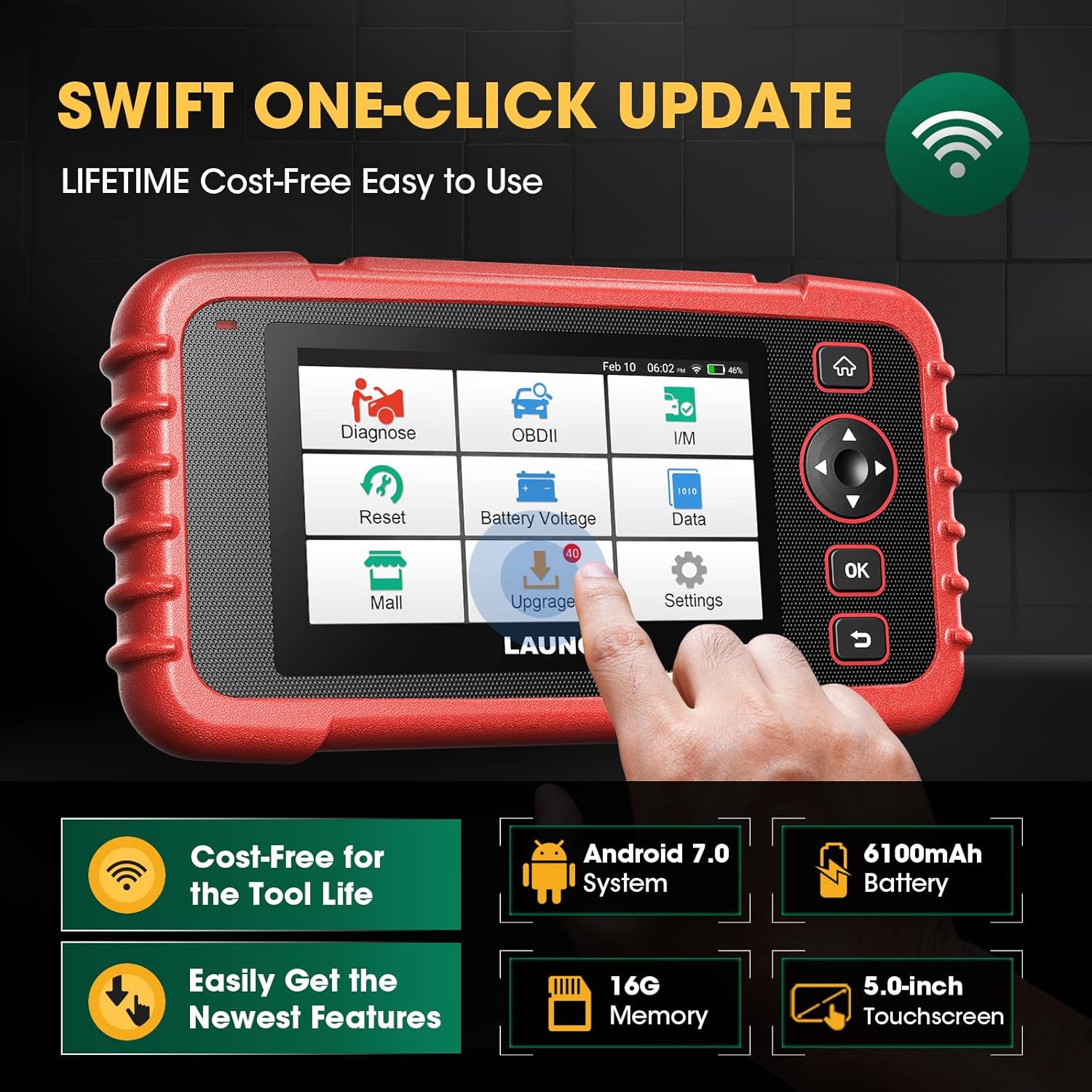 OBD2 Scanner Diagnostic Tool with ABS SRS Transmission Code Reader N4701