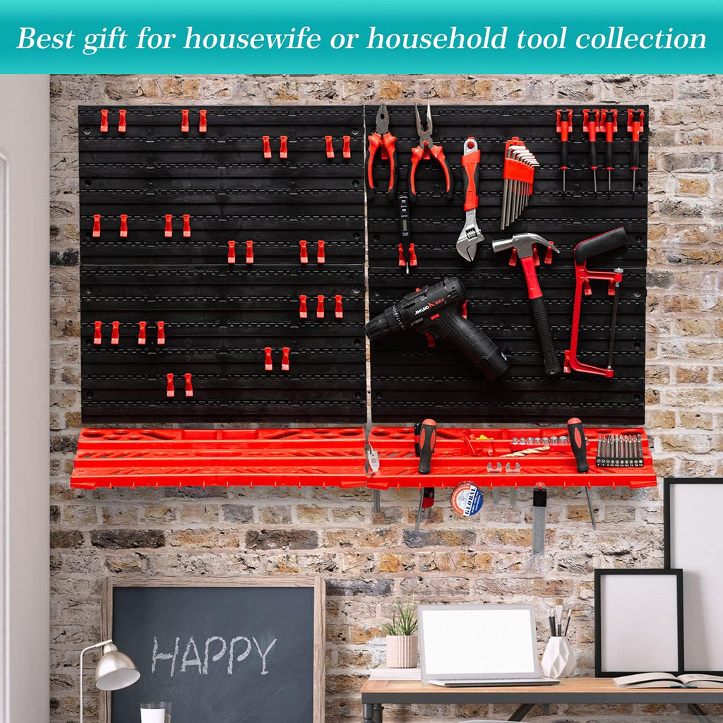 54-Piece Wall Mounted Pegboard Tool Organizer, Pack of 2 P6377