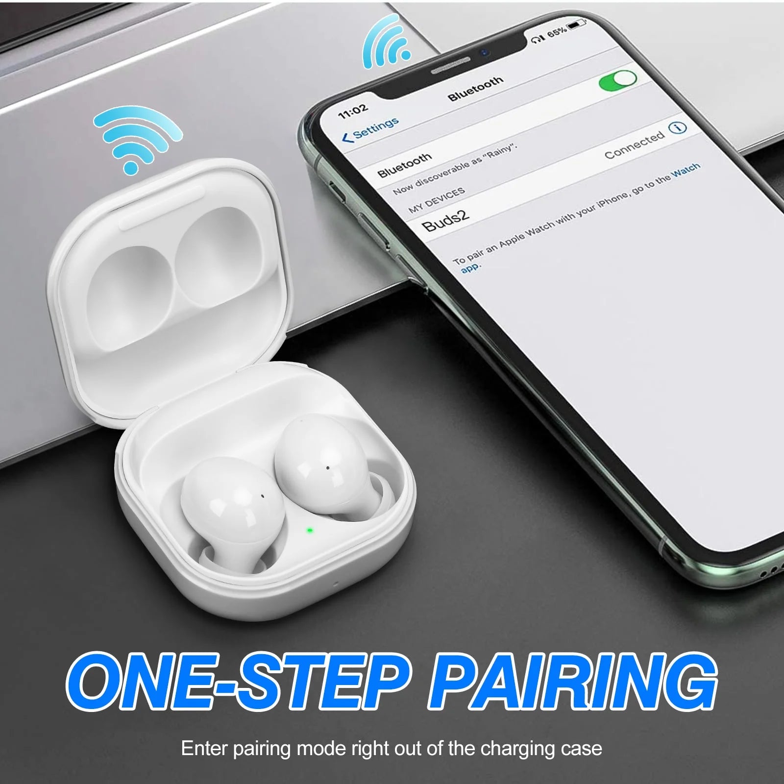 White Truly Wireless Bluetooth Headphones with Noise Isolation J138113