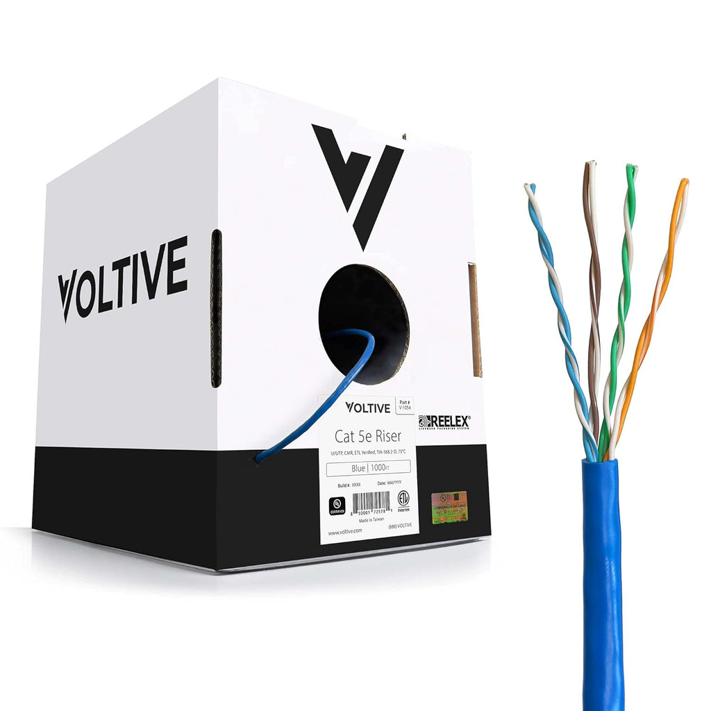 1000ft White Solid Bare Copper Bulk Ethernet Cable V9028