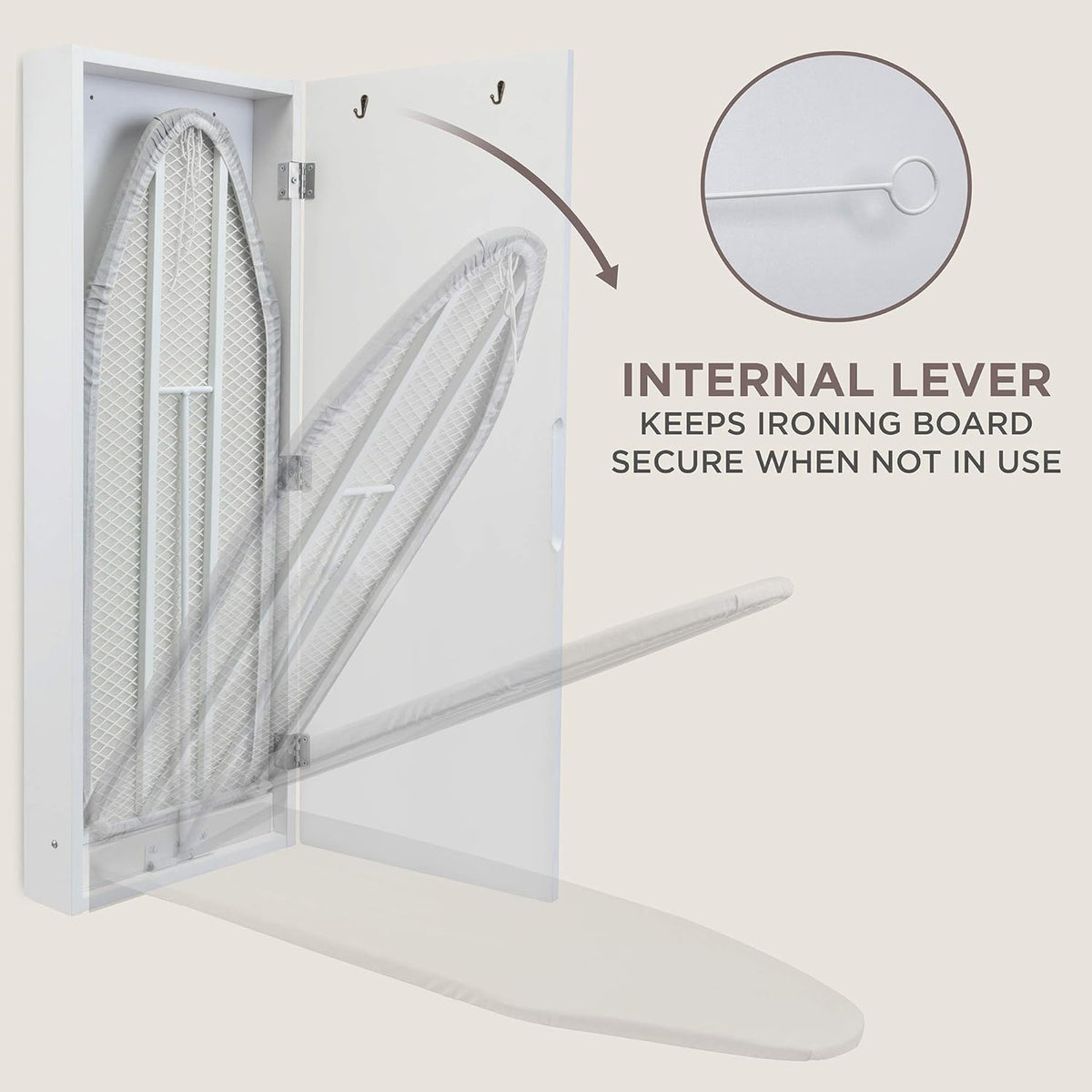 White Wall Mounted Ironing Board Cabinet R626913
