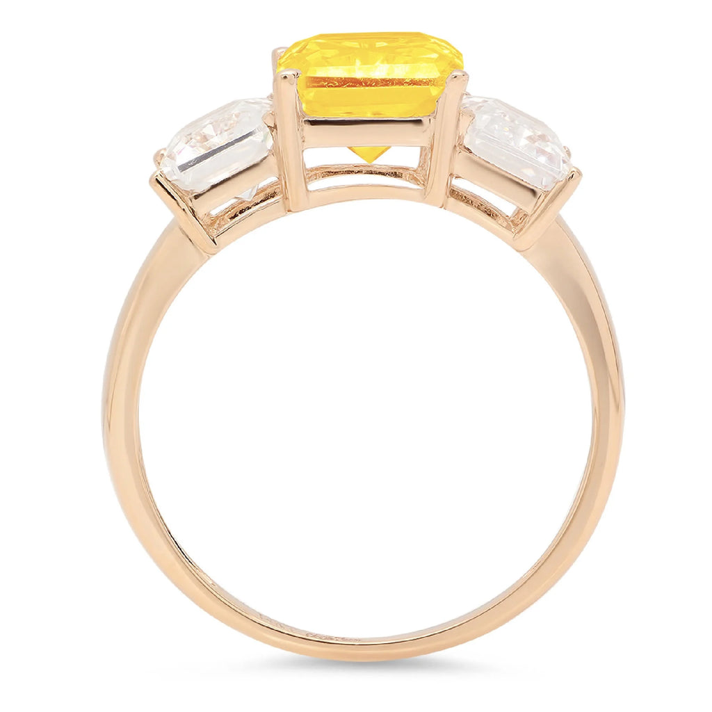 18K Yellow Gold Three-Stone Ring F9303