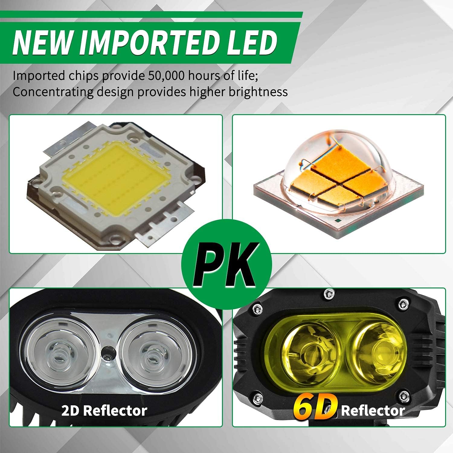 Yellow LED Fog Lights 2PCS Work Light Pods A7577