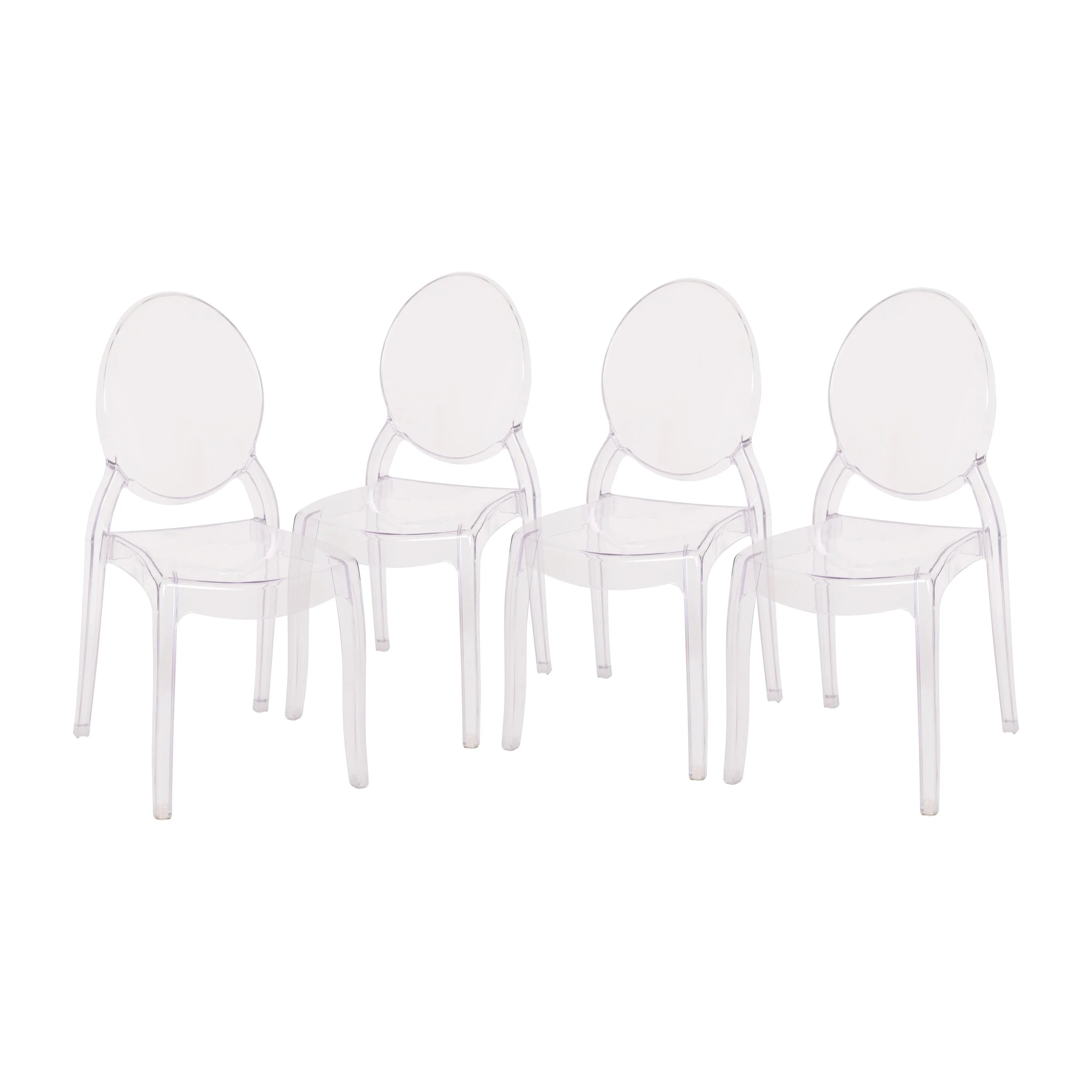 Set of 4 Transparent Resin Ghost Chairs B3328