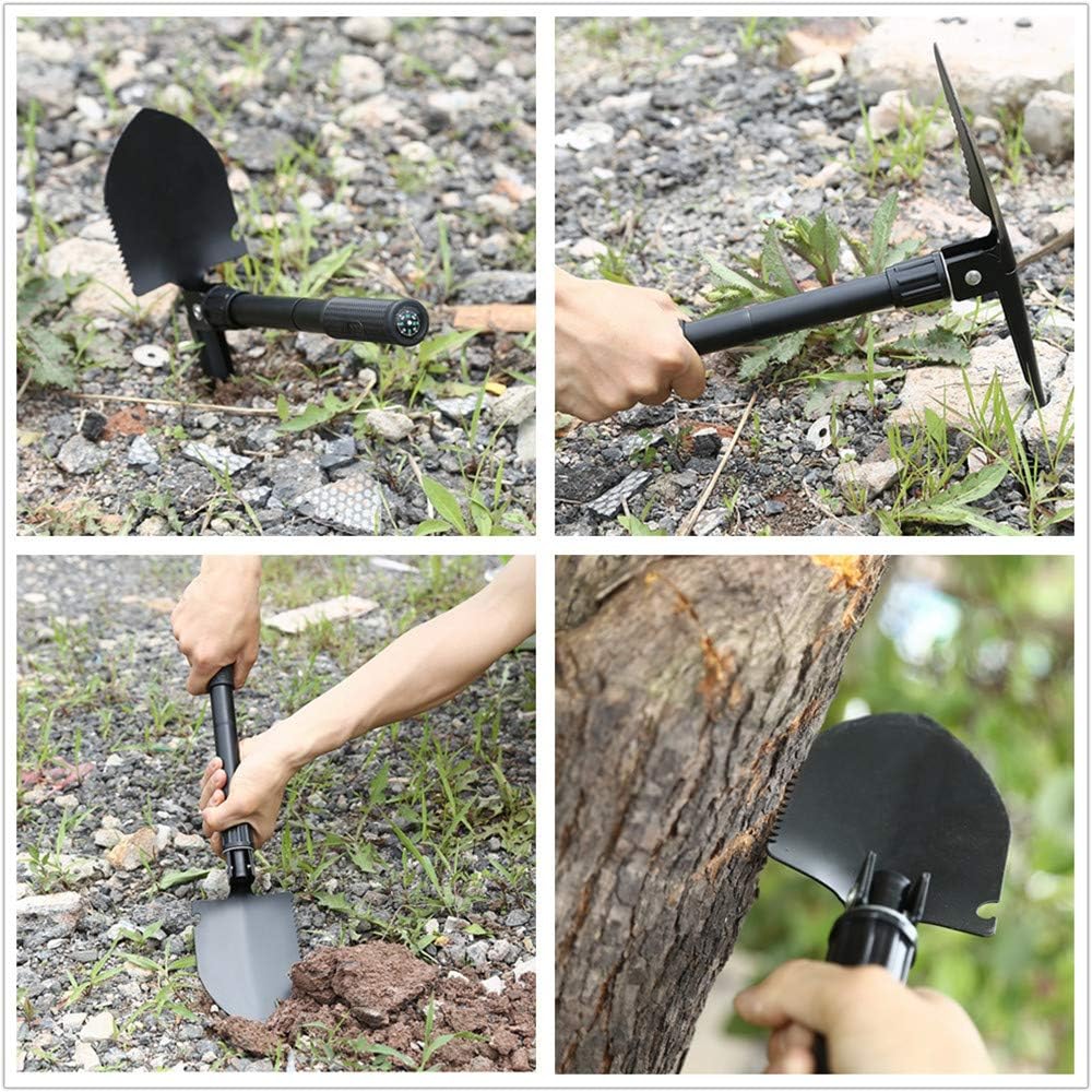 124 Pcs Emergency Car Kit with Tow Strap and Folding Survival Shovel L12497