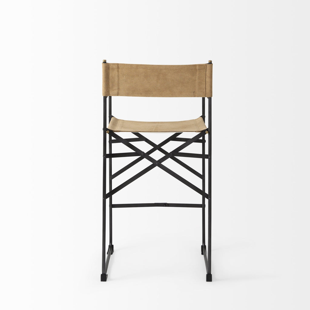 Tan Leather Directors Chair Counter Stool V55179