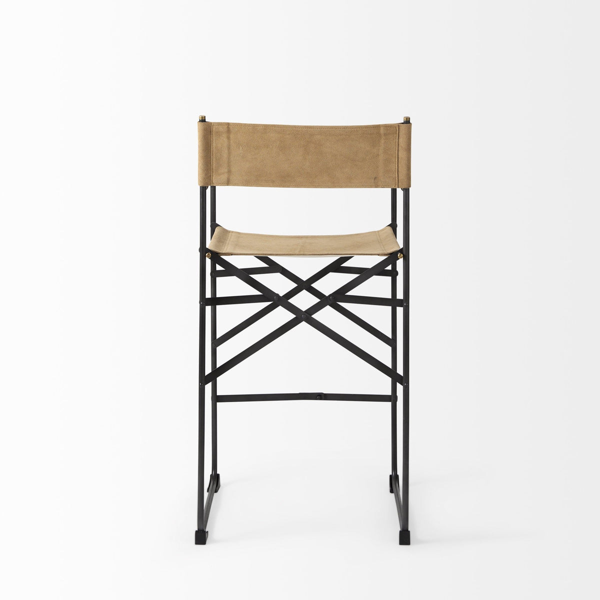 Tan Leather Directors Chair Counter Stool V55179