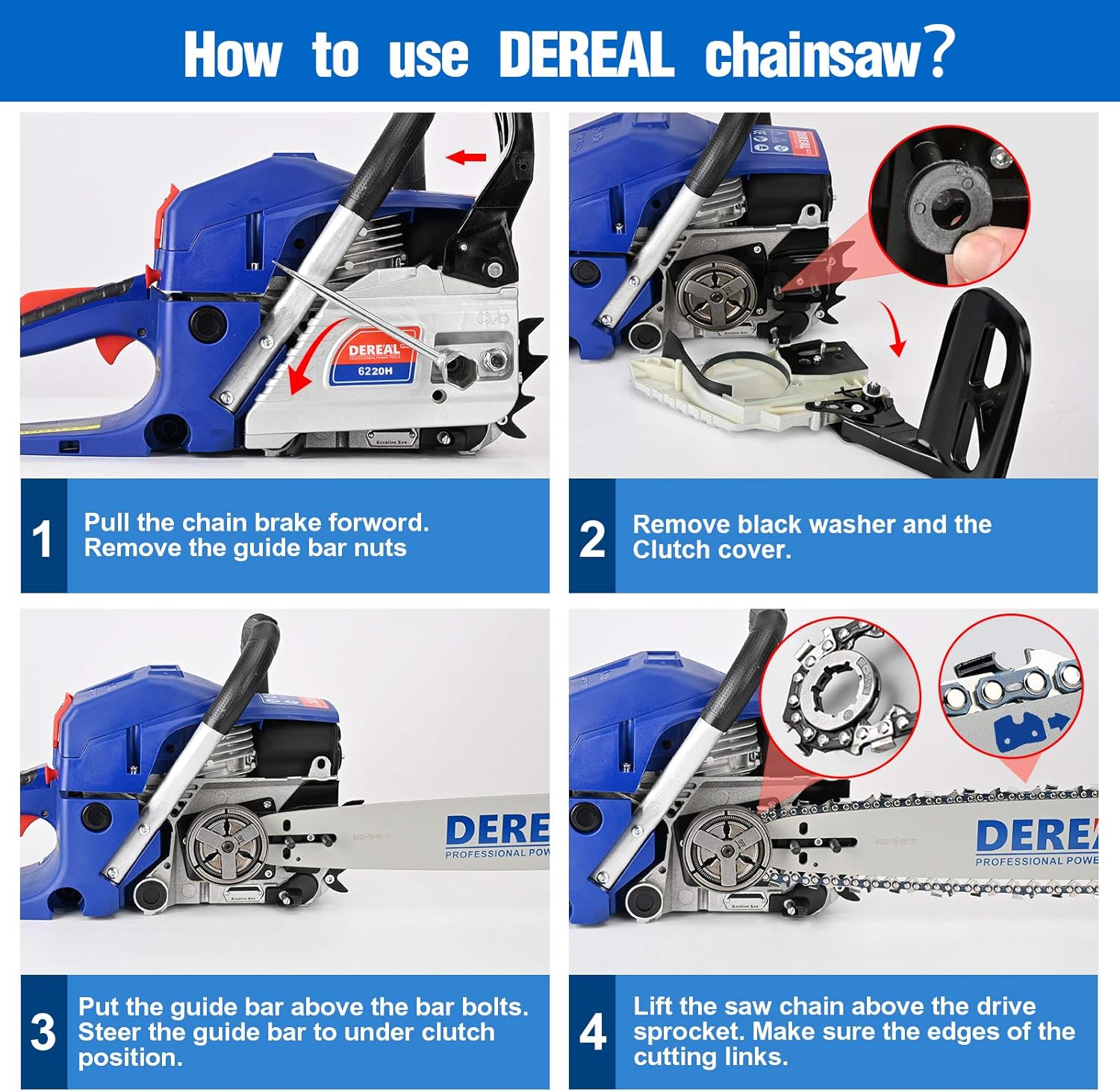 18-Inch Gas Powered Chainsaw D332