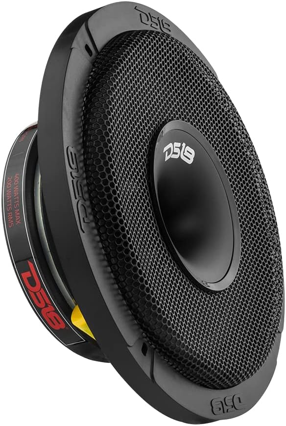 8" Shallow Hybrid Mid-Range Car Audio Loudspeaker with Grill Included 400W Max 200W RMS 8 Ohms Pack of 2 Q610