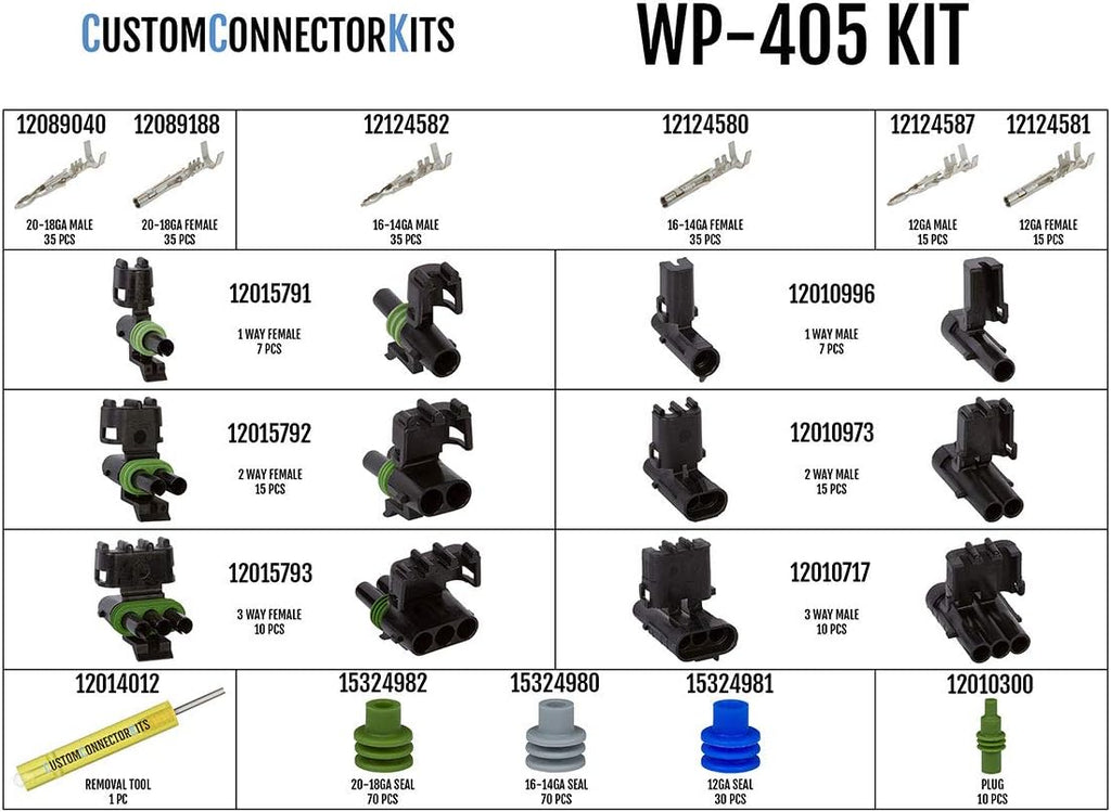 405 Piece Sealed Automotive Electrical Connector Kit U752