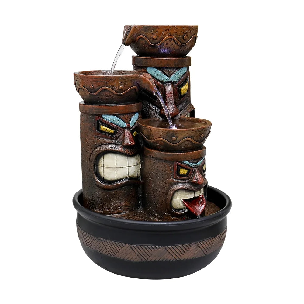 3-Tier Tabletop Water Fountain with Light U7456