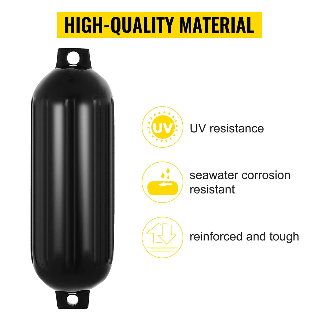 Black Ribbed Boat Fender Pack of 4 K8497