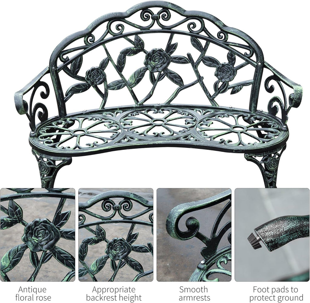 Cast Iron Outdoor Patio Garden Bench G520904