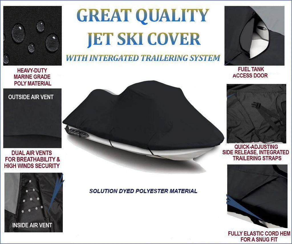 Black Jet Ski Cover for Yamaha Wave Runner VX Deluxe 2007-2014 Z56924
