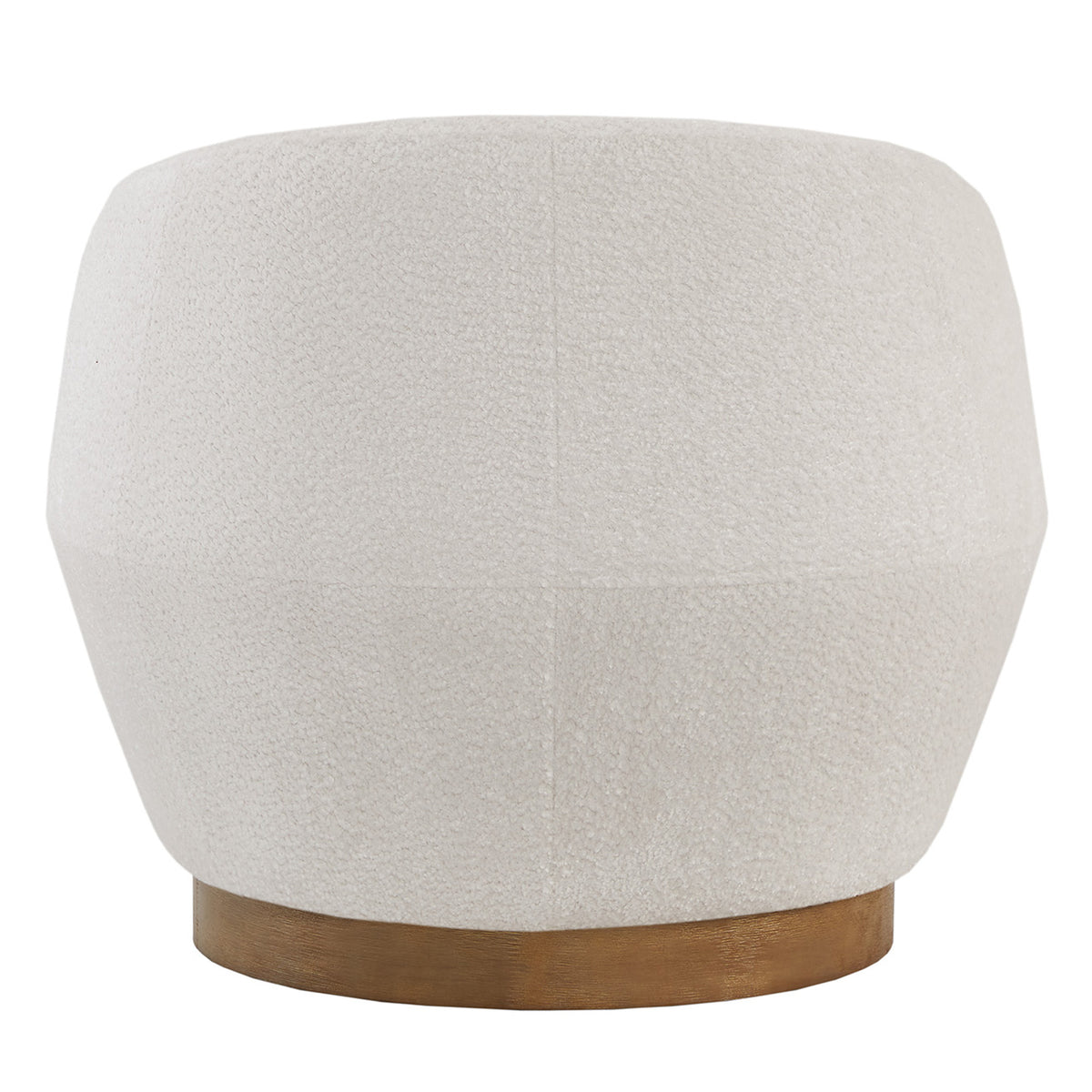 White Fabric Swivel Barrel Accent Chair T948