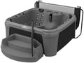6-Person 35-Jet Plug and Play Hot Tub with 2 LED Waterfalls, Step with Handrail and Cover with Lifter H559502