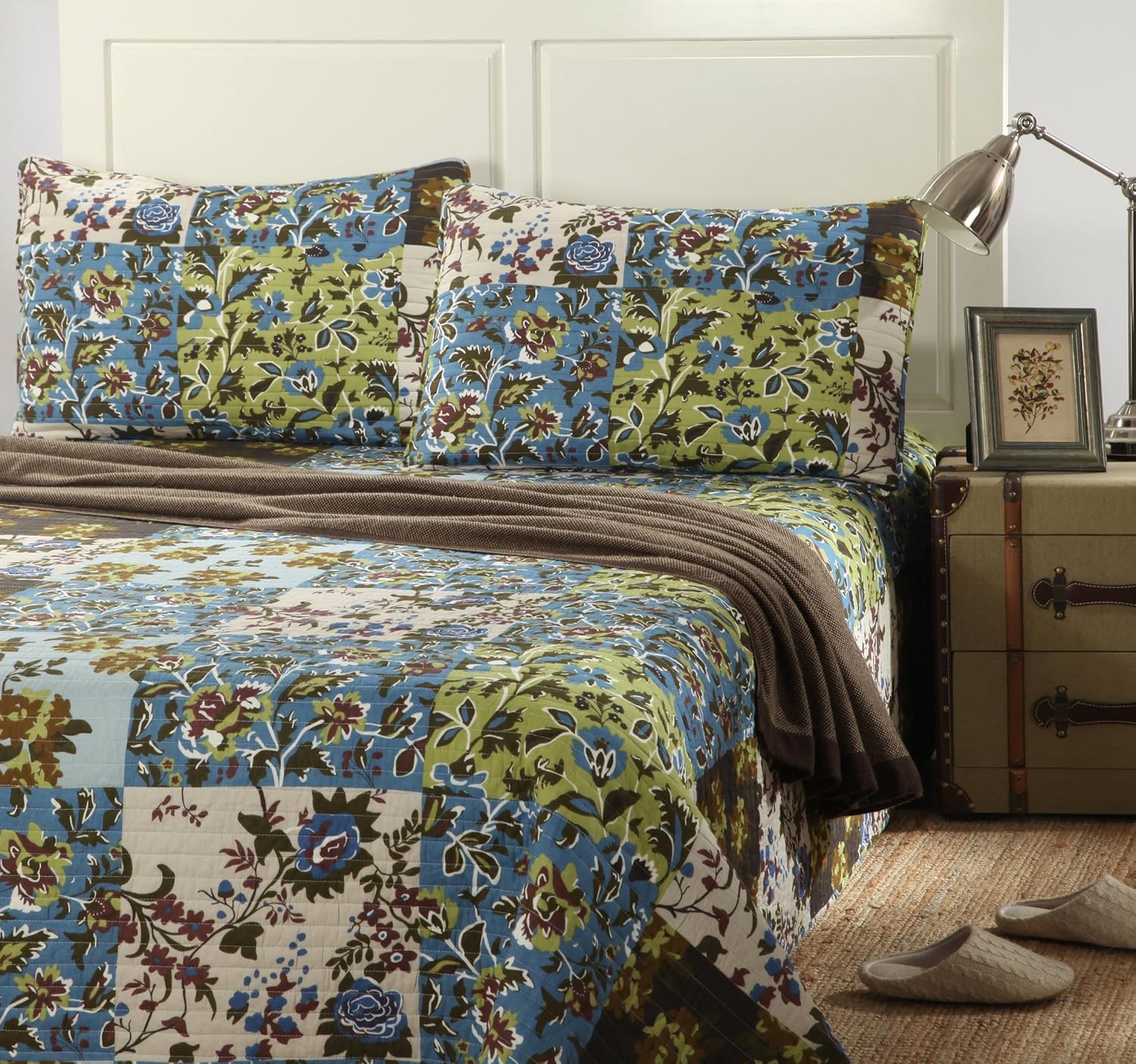 California King Lightweight Cotton Reversible Bedspread Set G39455