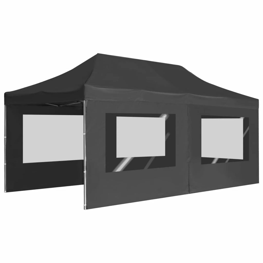 Aluminum Folding Party Tent with Walls 19.7'x9.8' Anthracite X2862
