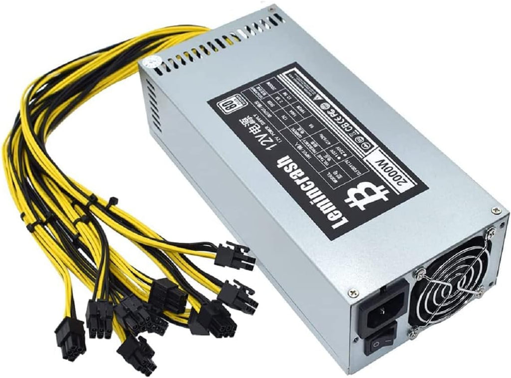 2000W Power Supply for Antminer S9 S7 L3 Mining AC110-240V U385