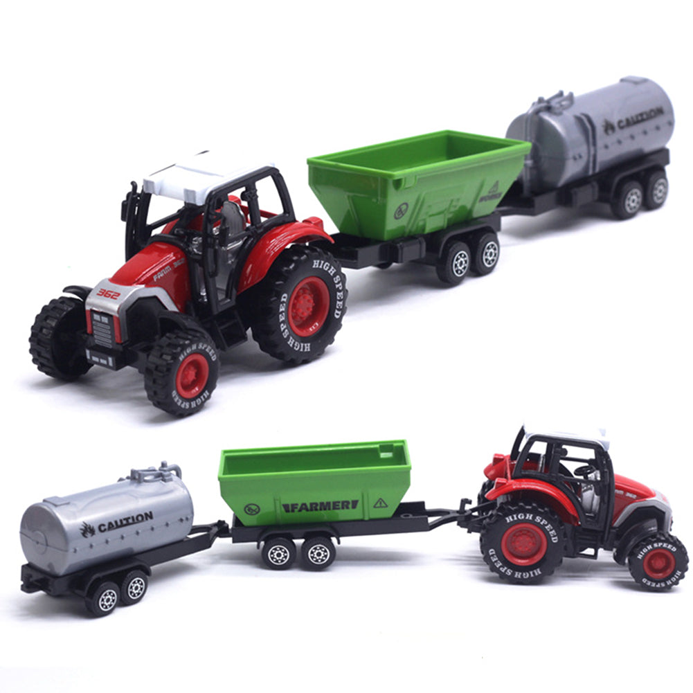 2Pcs 1/42 Diecast Tractor Harvester Farm Vehicle Car Model Toy D21105