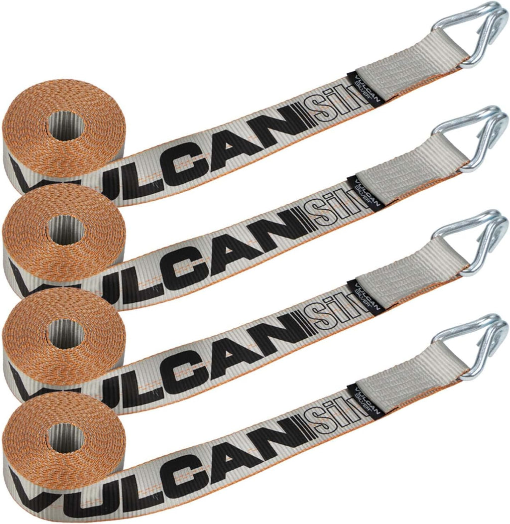 Winch Strap with Heavy Wire Hook, 2 Inch x 15 Foot, 4 Pack, 3,300 Pound Safe Working Load V100270
