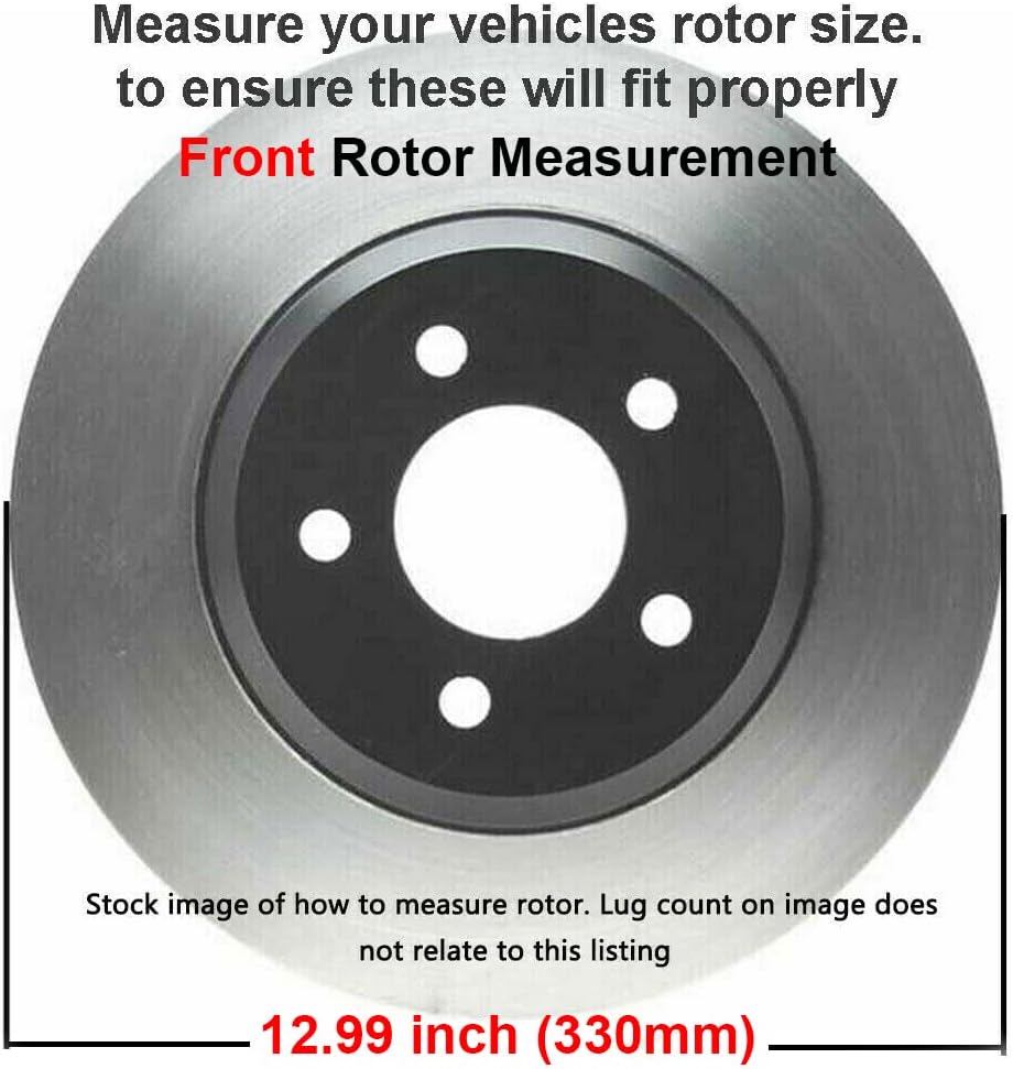 Drilled & Slotted Rotors + Brake Pads Replacement for Town & Country Grand Caravan Journey Ram C/V VW Routan S45178