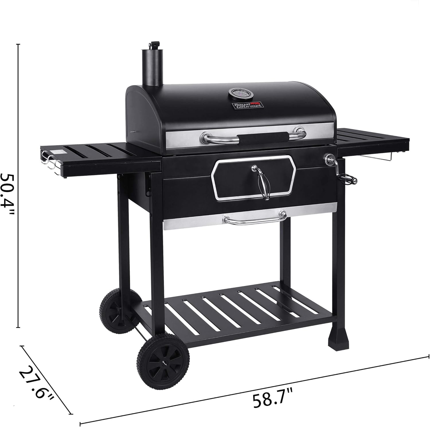 30-Inch Charcoal Grill BBQ Smoker Black J93735