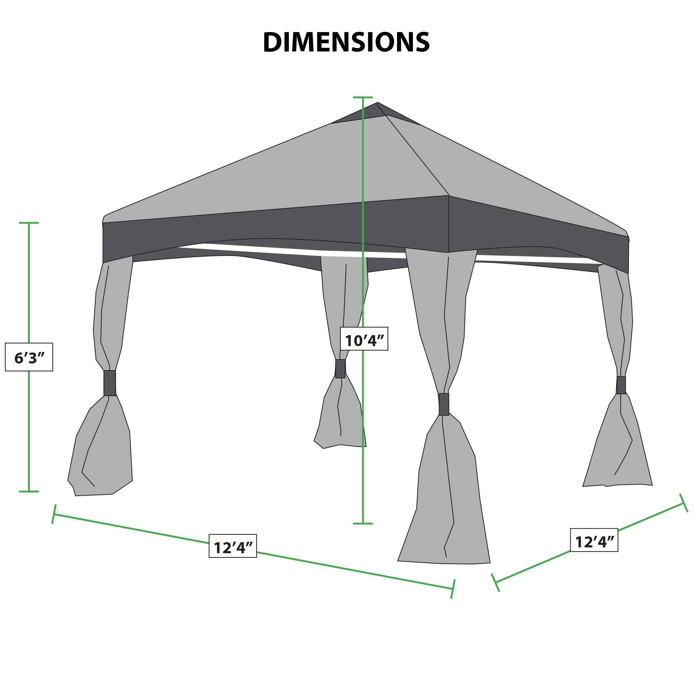 Stone Garden 4-Leg Gazebo Z87873