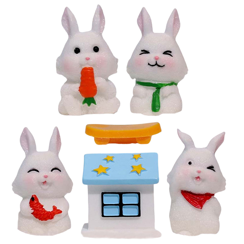Rabbit Dollhouse Ornament DIY Fairy Miniature Figurines M59661