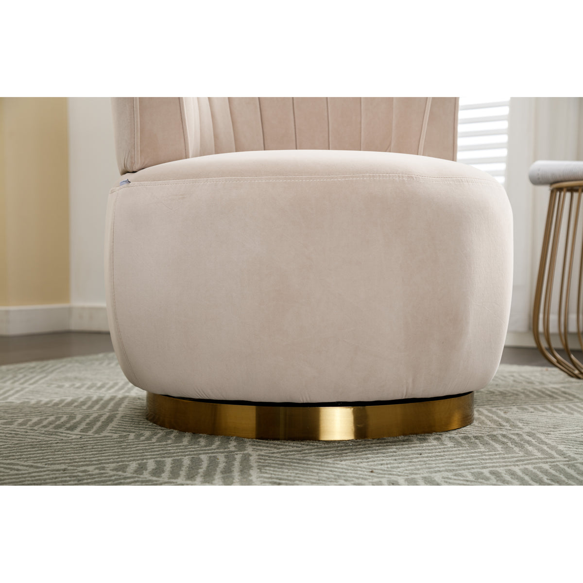 Velvet Swivel Barrel Accent Sofa Chair N6583