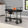 Aged Black Industrial Farmhouse Bar Cart I765