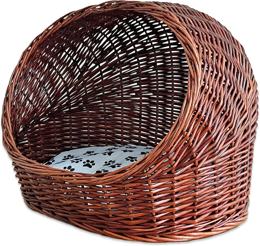 Willow Basket Cat House with Cushion S81698