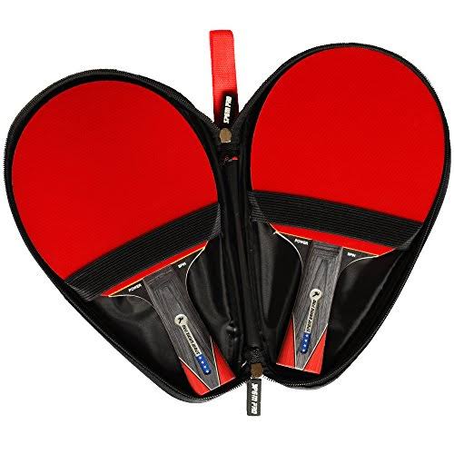 Red Double Ping Pong Paddle with Case J373