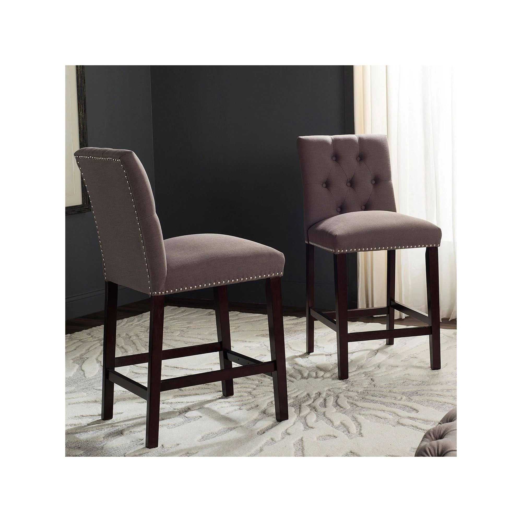 Dark Taupe Counter Stools Set Of 2 Z264858