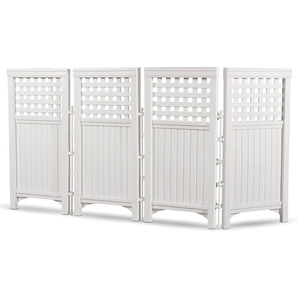 White 3 Pack 4 Panel Gated Fence Screen Enclosure G7895