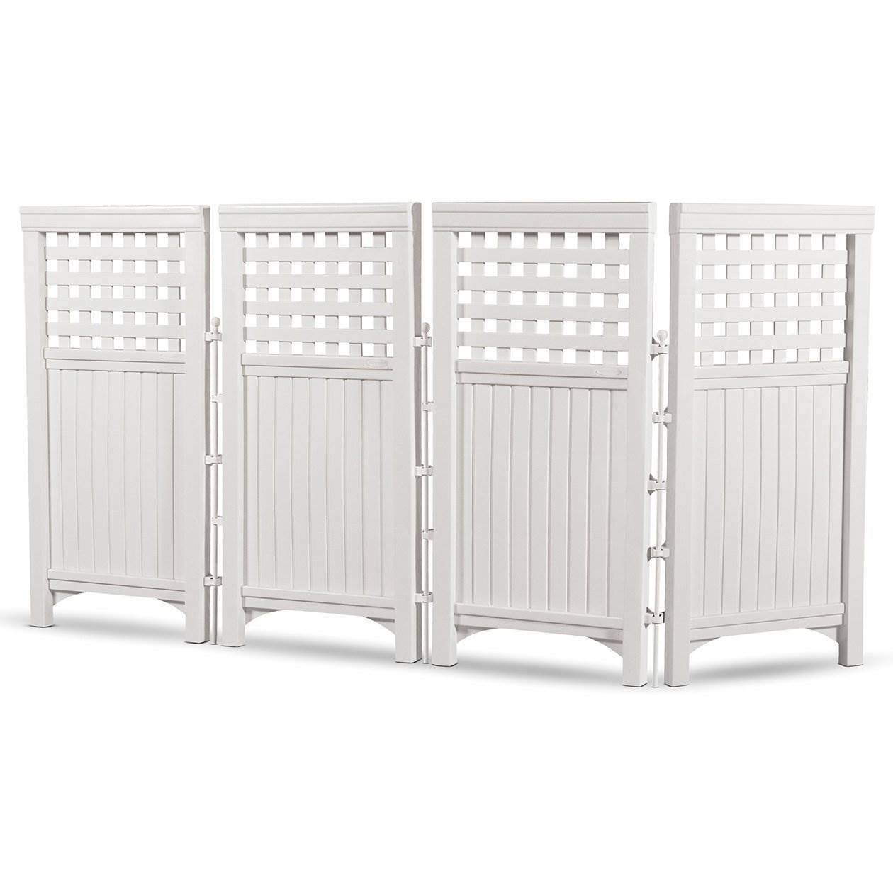 White 3 Pack 4 Panel Gated Fence Screen Enclosure G7895