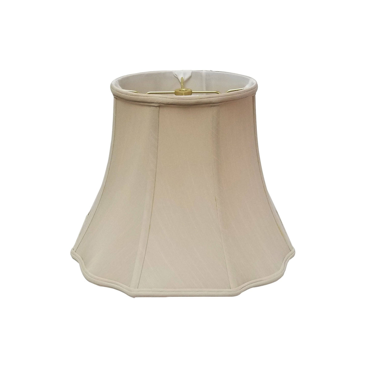 Beige Flare Bottom Outside Corner Scallop Lamp Shade, 10 x 18 x 13 I938437