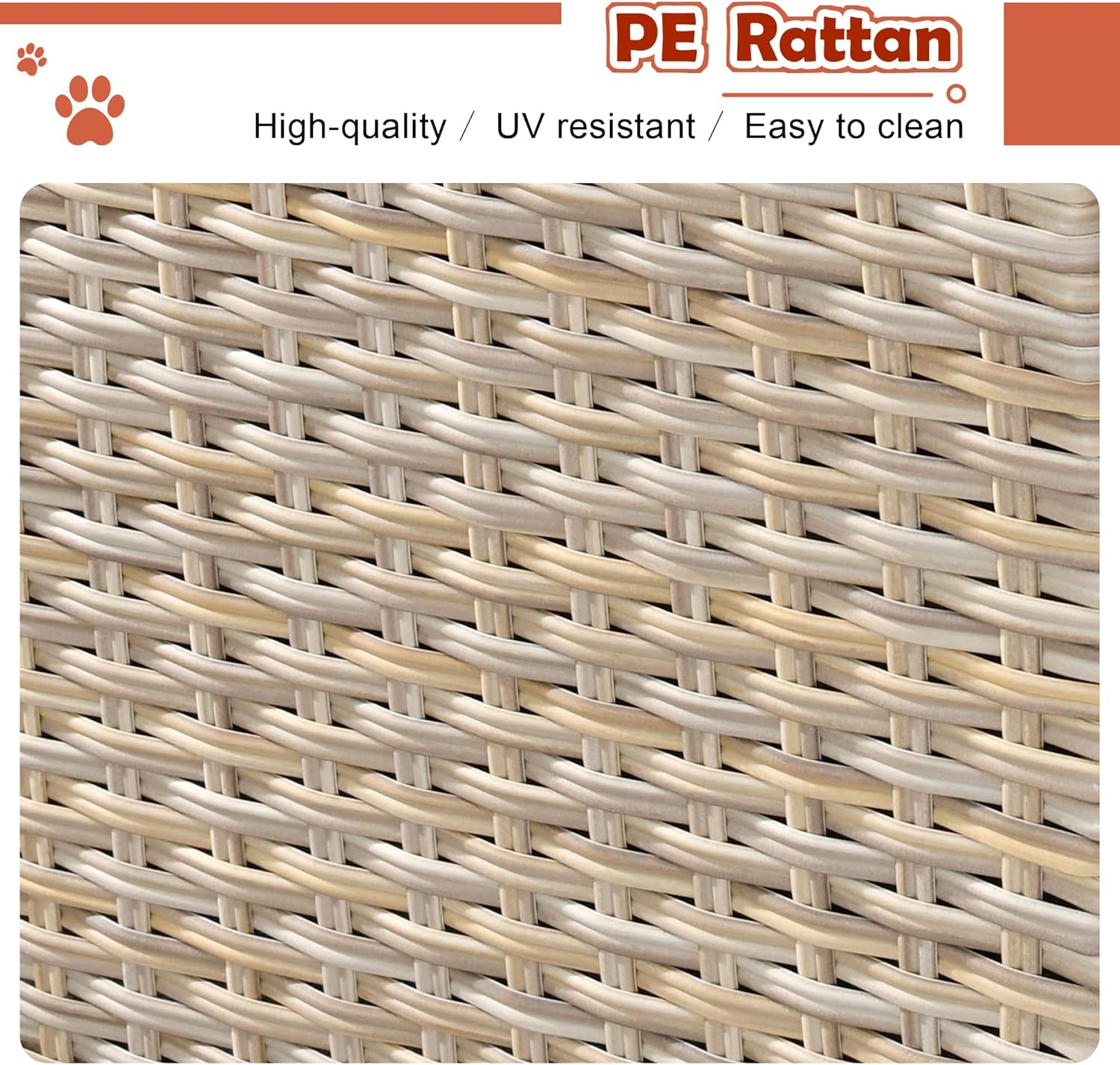 Beige Wicker Patio Chair Set with Pet House H989403