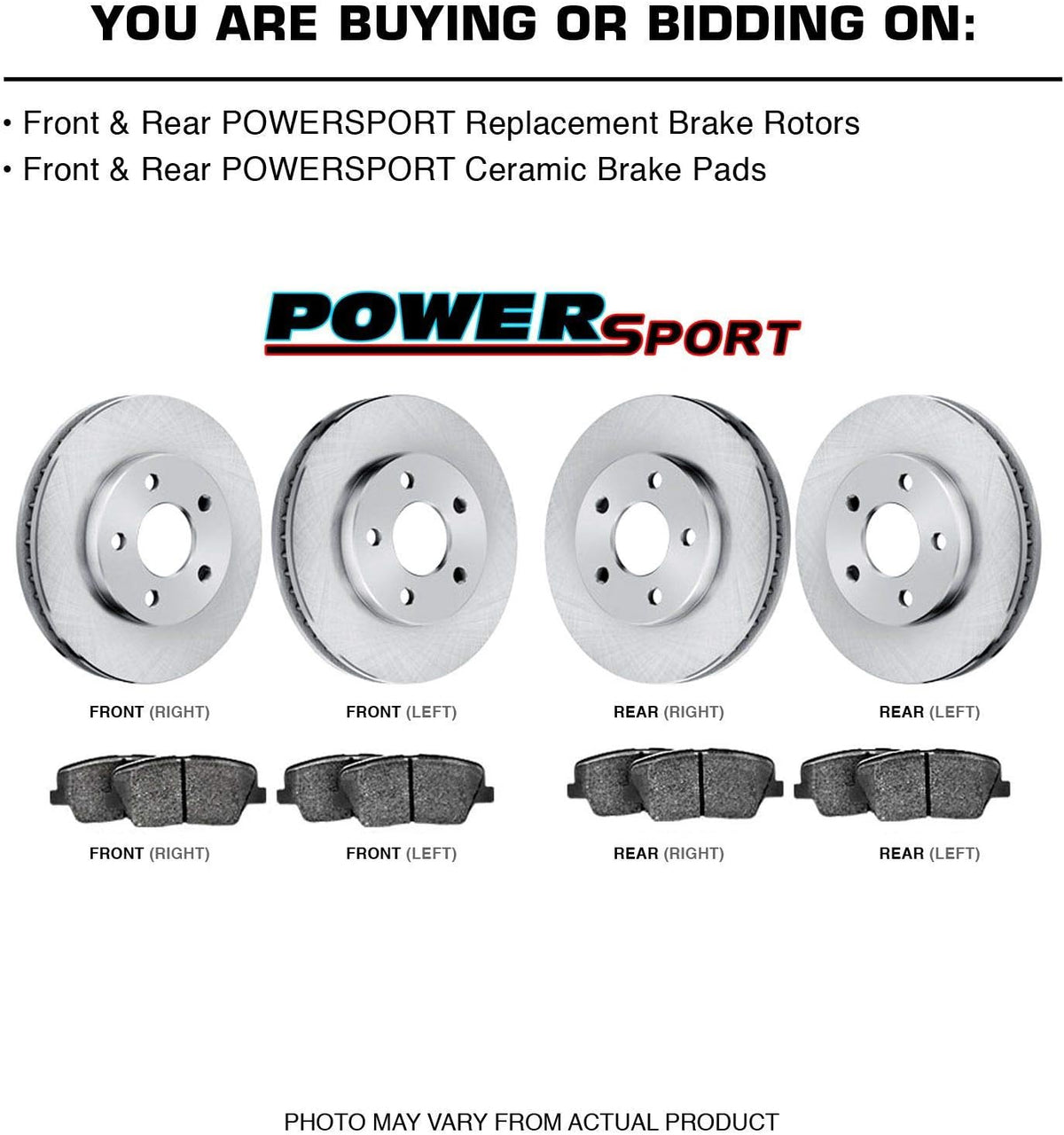 Front Rear Brake Rotors and Semi Metallic Brake Pads for BMW 323i, 325Ci, 325i, 328Ci, 328i Y791982