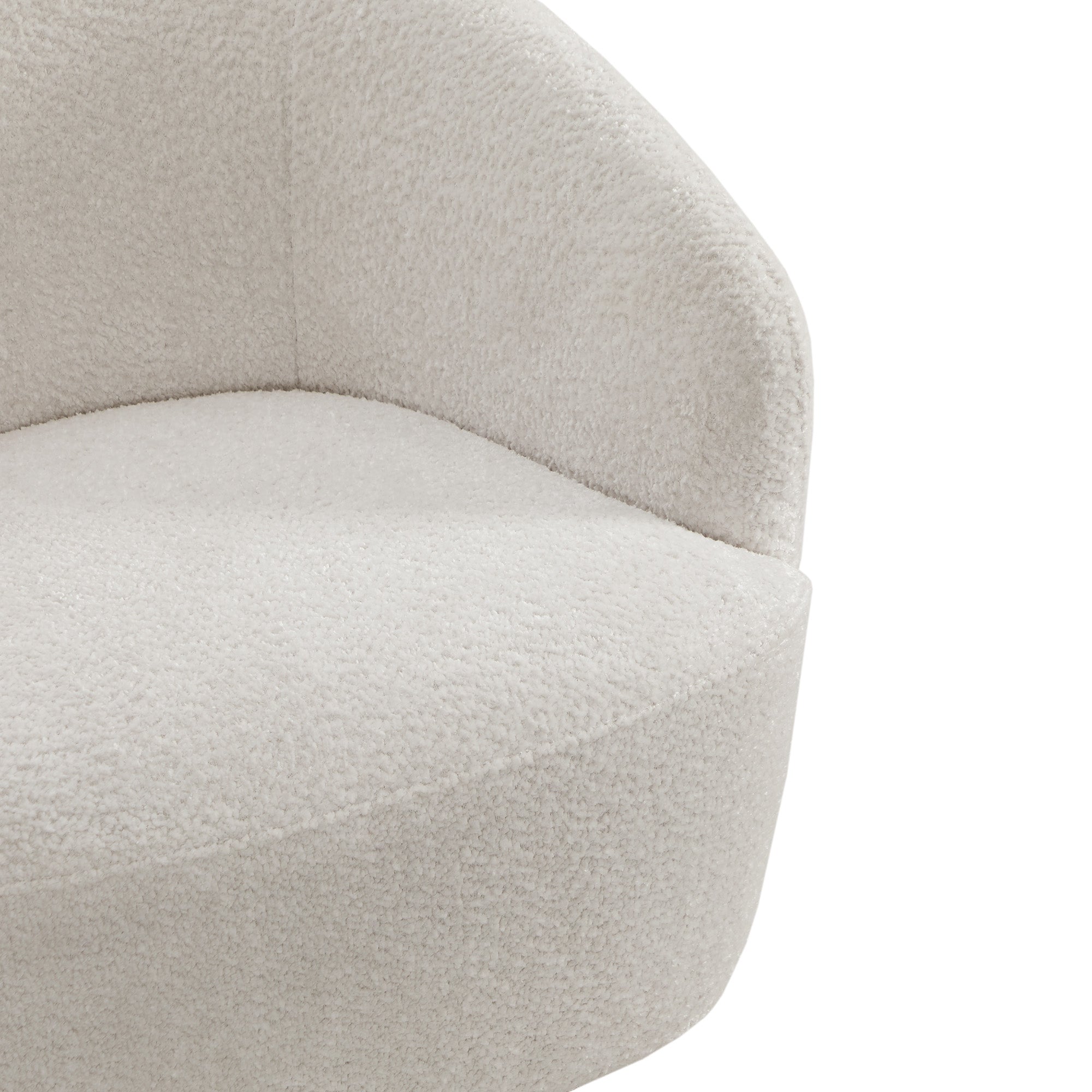 White Fabric Swivel Barrel Accent Chair T948