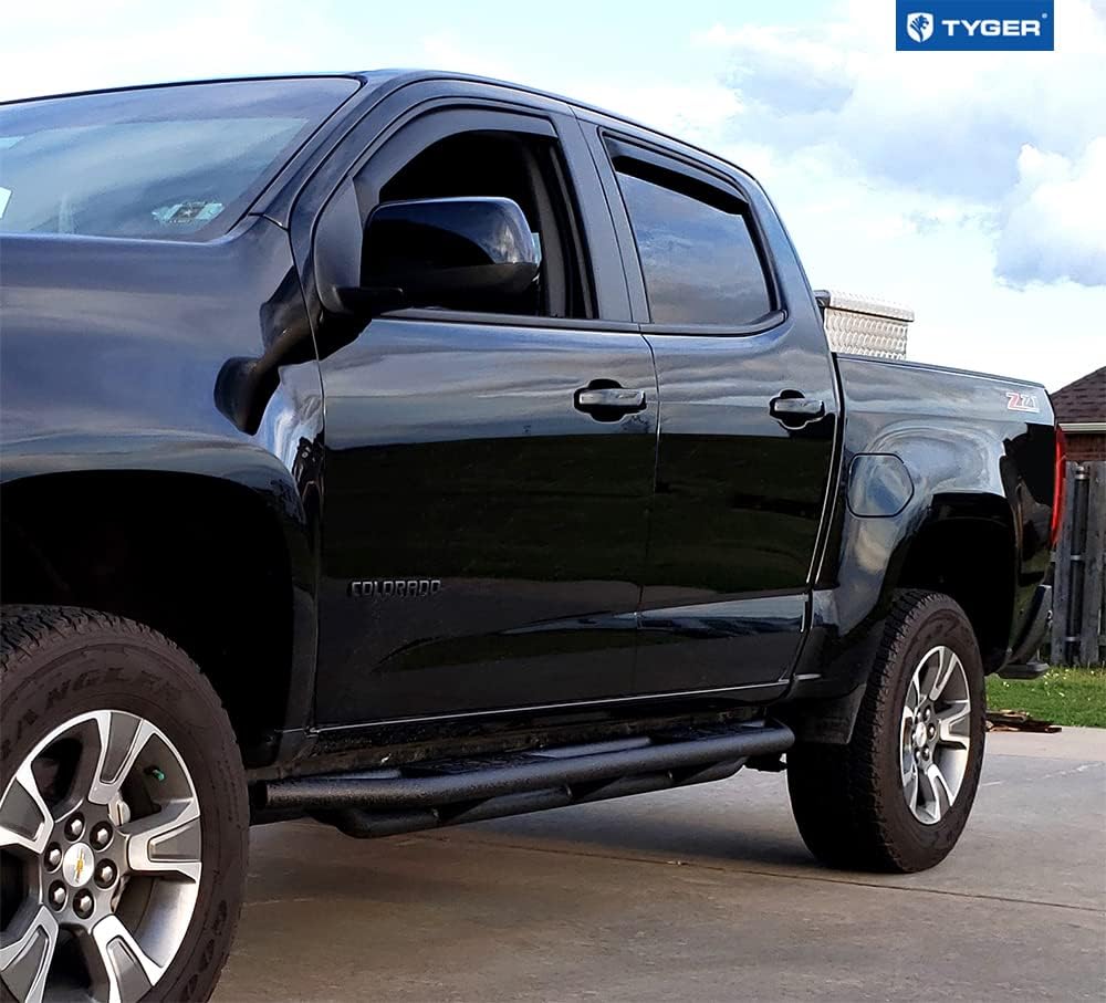 Textured Black Side Step Rails for Crew Cab Q99677