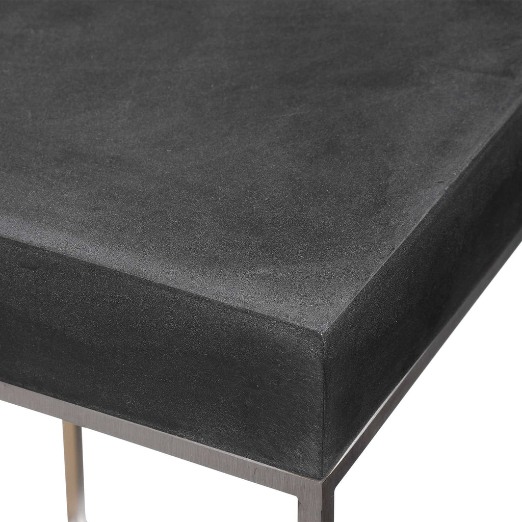 Black Concrete Accent Table H667