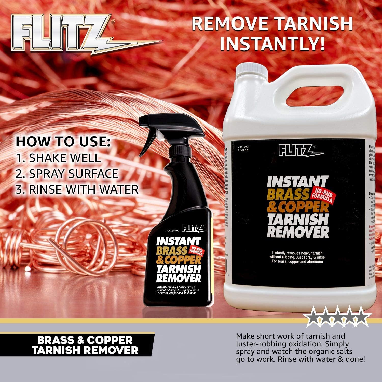 Brass and Copper Tarnish Remover, 16 oz Spray Pack of 2 Z69215