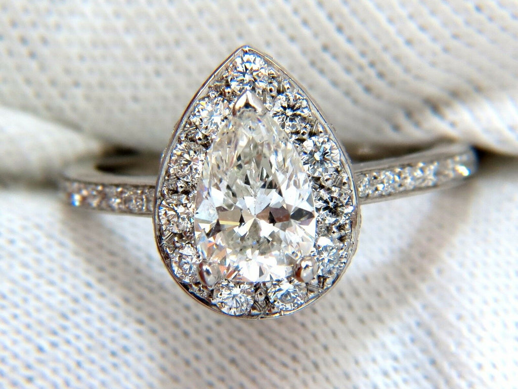 1.15ct Pear Shape Diamond Ring with 1.00ct Round Accents Platinum R3965